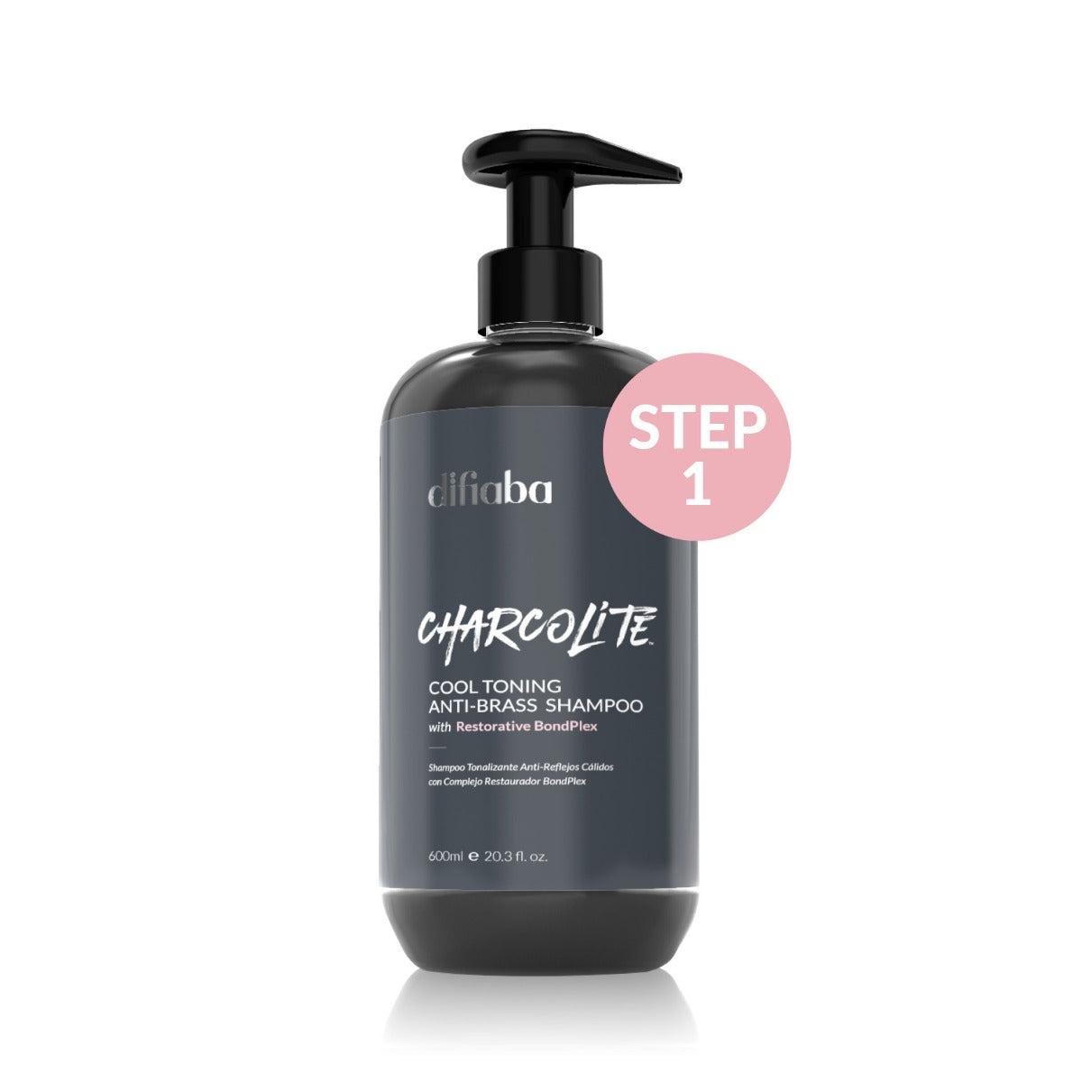 Difiaba Charcolite Cool Toning Anti-Brass Shampoo met Pomp 6C