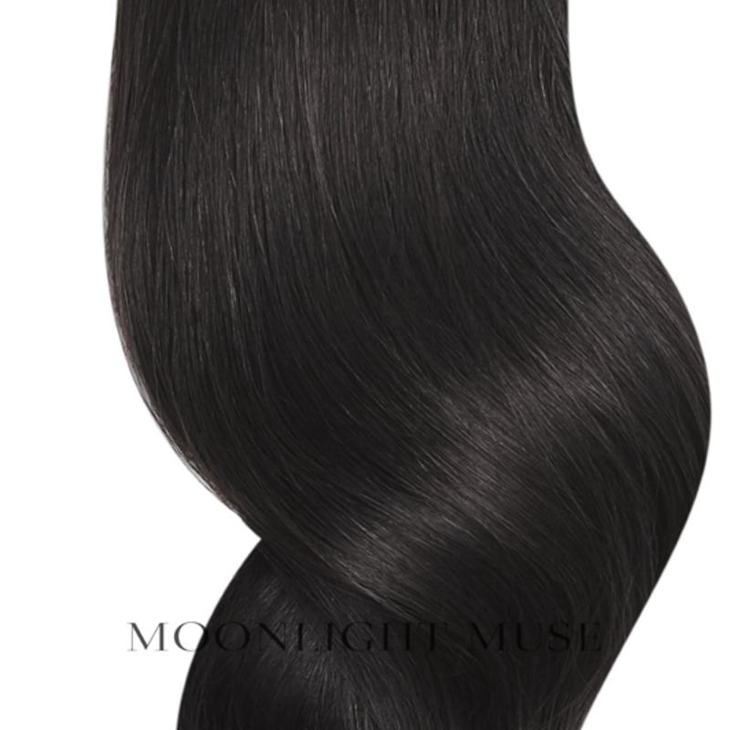 Moonlight Muse Virgin hair 65cm V-tip hair Black W soft warm Col#1W
