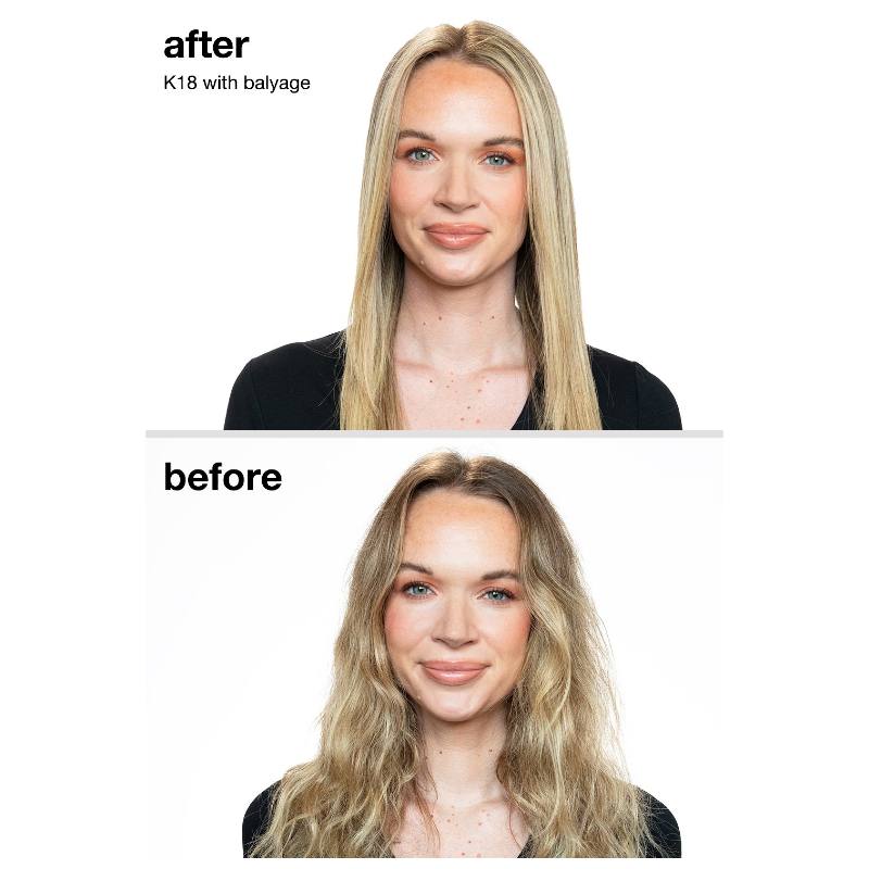 Resultaten van K18 haarverzorging op blond haar