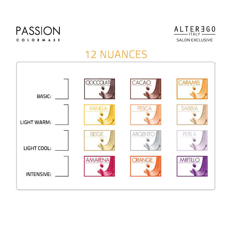 Alter Ego Passion Color Mask Color Chart 16 Shades Colors 