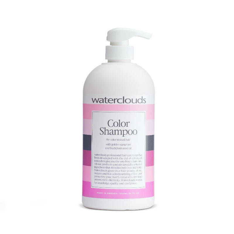 Waterclouds Color Shampoo-1000 ml met pomp -  vrouwen - Voor Gekleurd haar - 1000 ml met pomp