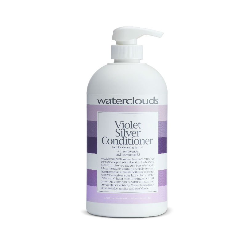 Waterclouds Violet Silver Conditioner - 1000ml met Pomp - Zilvershampoo vrouwen - Voor  - 1000 ml met pomp - Conditioner voor ieder haartype