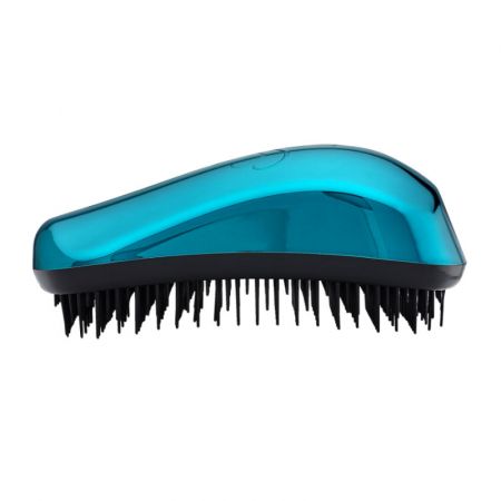 DESSATA BRIGHT turquoise detangling hairbrush. Original size.